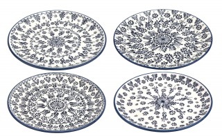 Talerz płytki obiadowy 25 cm ceramiczny Oriental White Blue