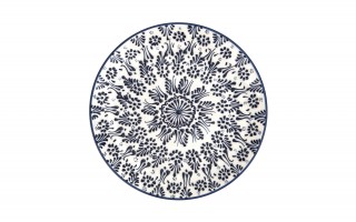 Talerz płytki obiadowy 25 cm ceramiczny Oriental White Blue