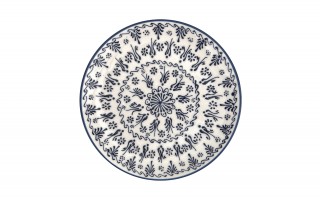 Talerz płytki obiadowy 25 cm ceramiczny Oriental White Blue
