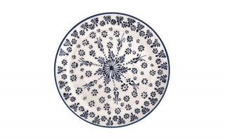Talerz płytki obiadowy 25 cm ceramiczny Oriental White Blue