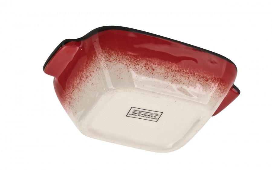 Salaterka ceramiczna z uchwytami 12,5 cm Oriental Red