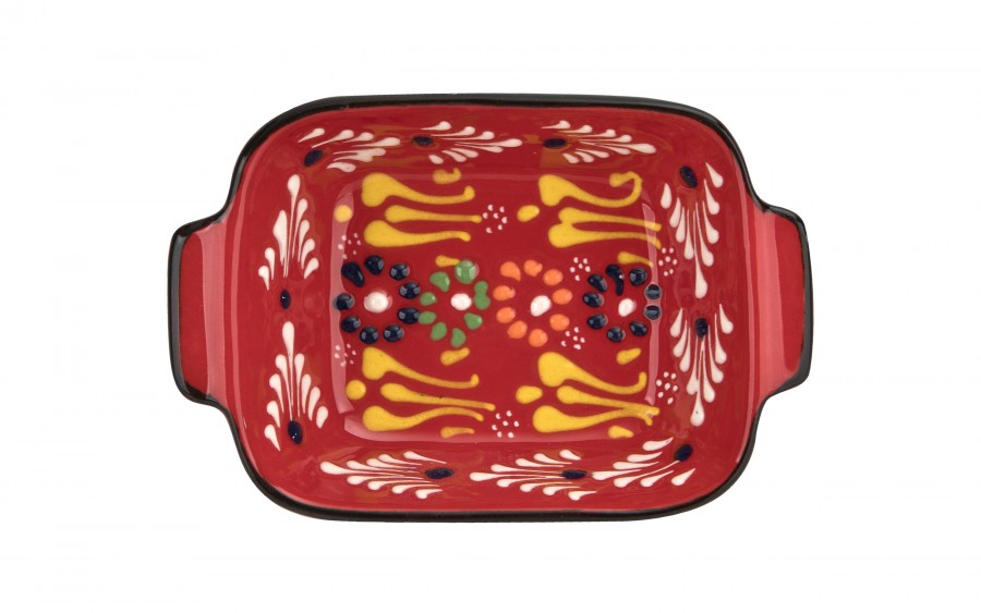 Salaterka ceramiczna z uchwytami 12,5 cm Oriental Red