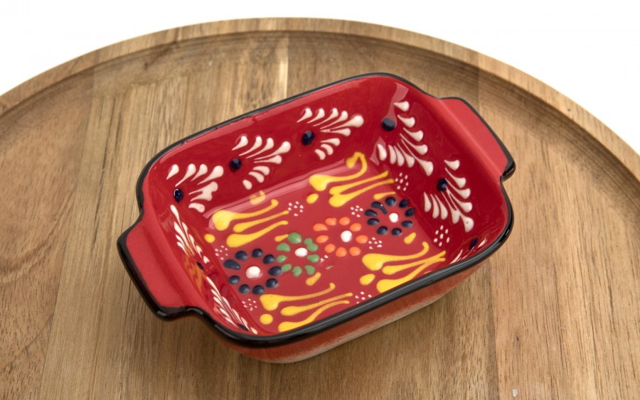 Salaterka ceramiczna z uchwytami 12,5 cm Oriental Red