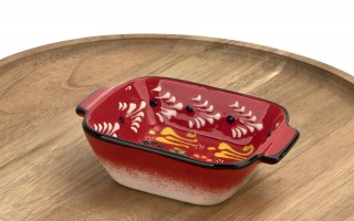 Salaterka ceramiczna z uchwytami 12,5 cm Oriental Red