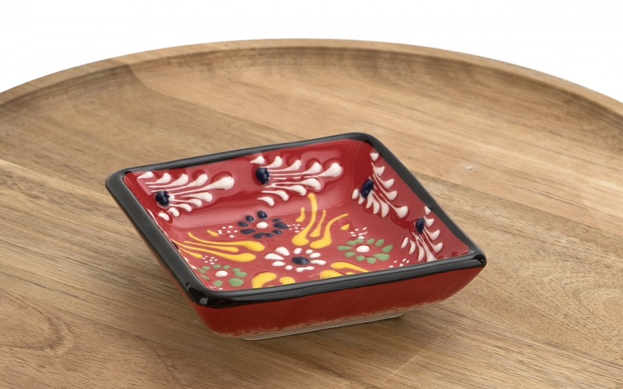 Dip kwadratowy 9 cm ceramiczny Oriental Red