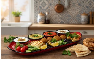 Półmisek ceramiczny 31x12 cm Oriental Red