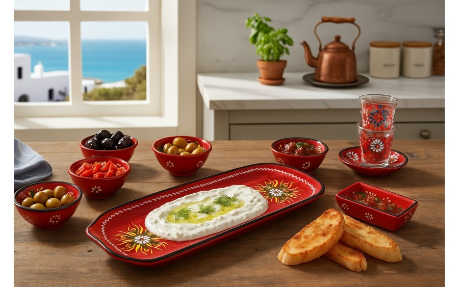 Półmisek ceramiczny 31x12 cm Oriental Red