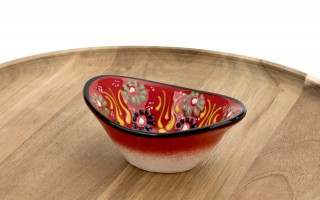 Salaterka ceramiczna owalna 10x7 cm Oriental Red