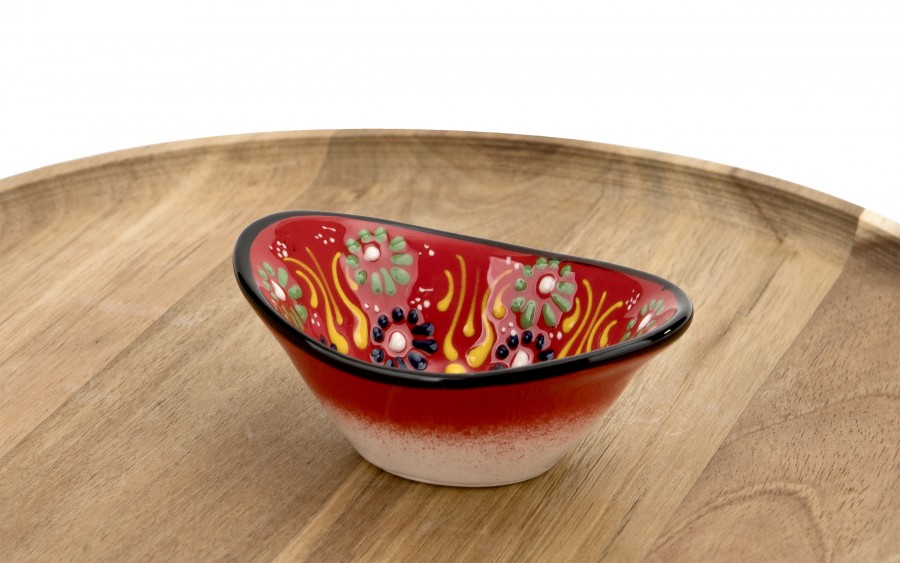 Salaterka ceramiczna owalna 10x7 cm Oriental Red