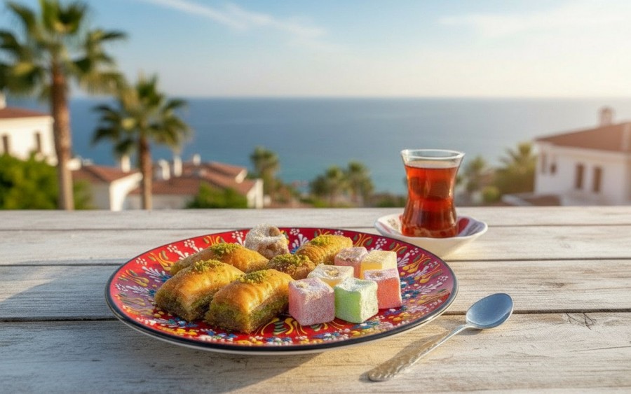 Talerz deserowy 18 cm ceramiczny Oriental Red