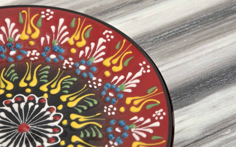 Talerz deserowy 18 cm ceramiczny Oriental Red