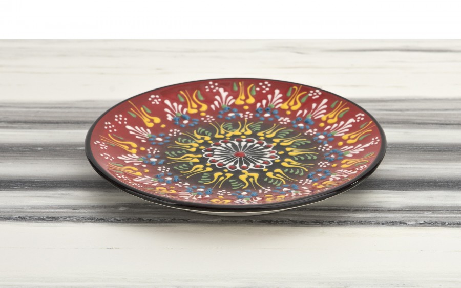 Talerz deserowy 18 cm ceramiczny Oriental Red