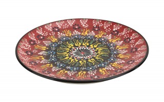 Talerz płytki obiadowy 25 cm ceramiczny Oriental Red