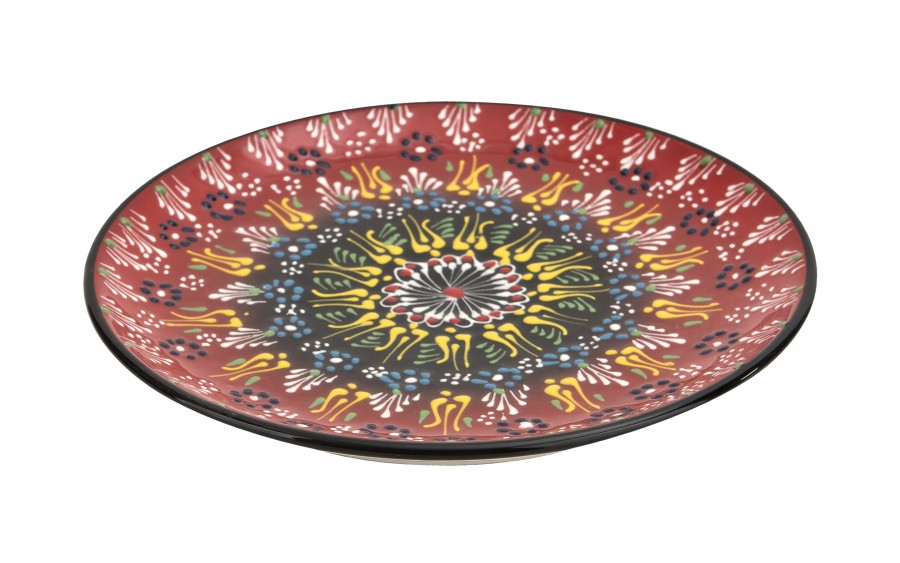 Talerz płytki obiadowy 25 cm ceramiczny Oriental Red