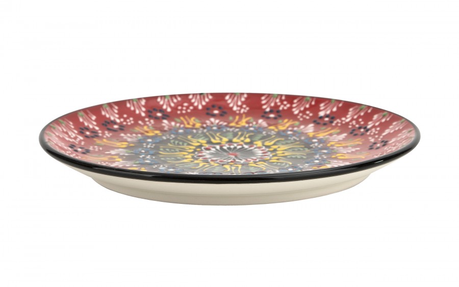 Talerz płytki obiadowy 25 cm ceramiczny Oriental Red