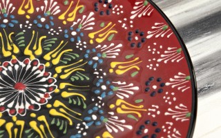 Talerz płytki obiadowy 25 cm ceramiczny Oriental Red