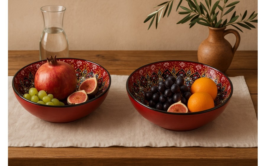 Salaterka ceramiczna 31 cm Oriental Red