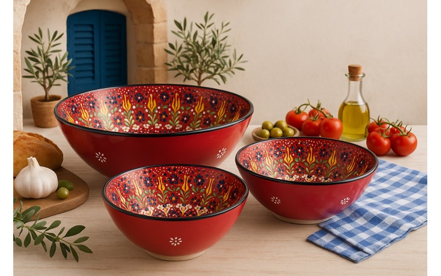 Salaterka ceramiczna 21 cm Oriental Red