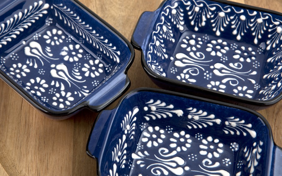 Salaterka ceramiczna z uchwytami 12,5 cm Oriental Blue