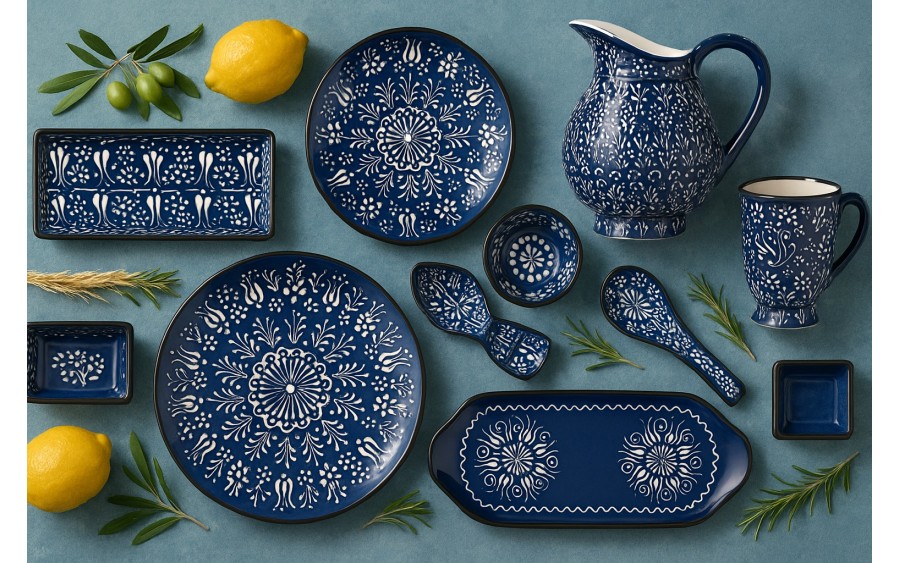 Dip kwadratowy 9 cm ceramiczny Oriental Blue