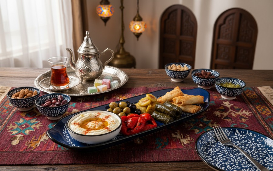 Półmisek ceramiczny 31x12 cm Oriental Blue