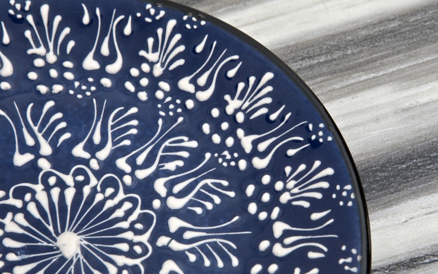 Talerz deserowy 18 cm ceramiczny Oriental Blue