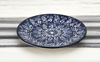 Talerz deserowy 18 cm ceramiczny Oriental Blue