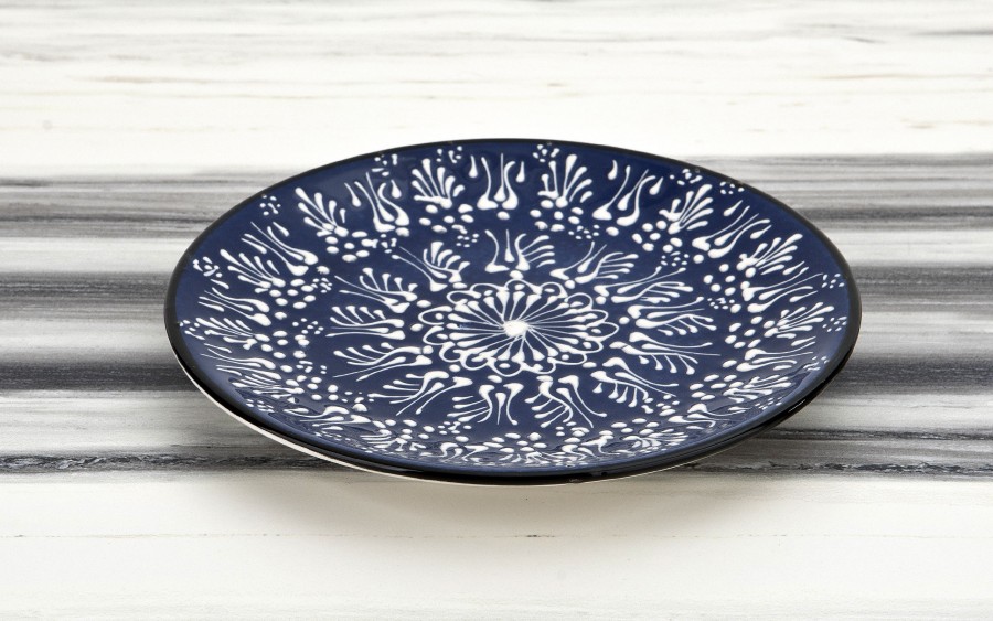 Talerz deserowy 18 cm ceramiczny Oriental Blue