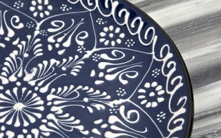 Talerz płytki obiadowy 25 cm ceramiczny Oriental Blue