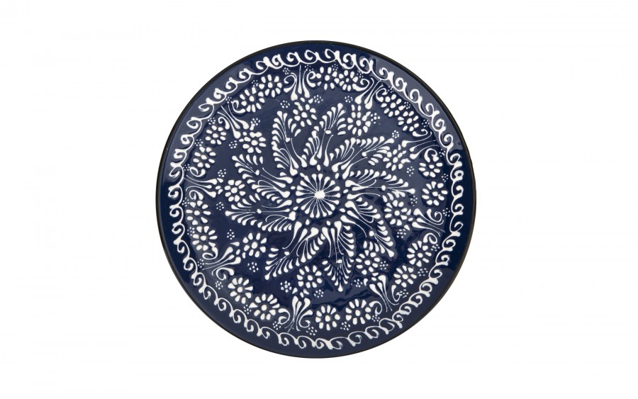 Talerz płytki obiadowy 25 cm ceramiczny Oriental Blue