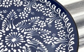 Talerz płytki obiadowy 25 cm ceramiczny Oriental Blue