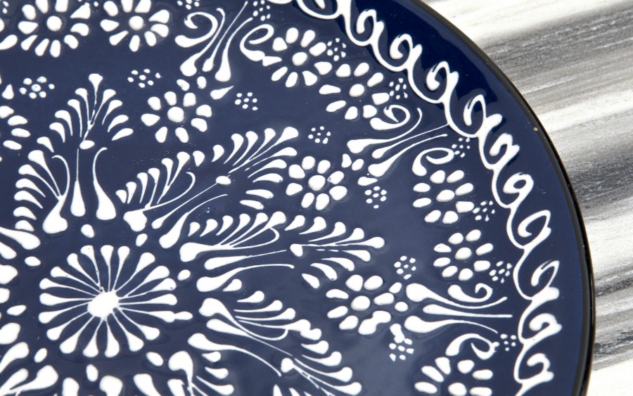 Talerz płytki obiadowy 25 cm ceramiczny Oriental Blue