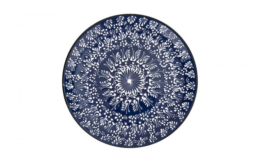 Talerz płytki obiadowy 25 cm ceramiczny Oriental Blue