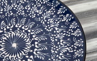 Talerz płytki obiadowy 25 cm ceramiczny Oriental Blue