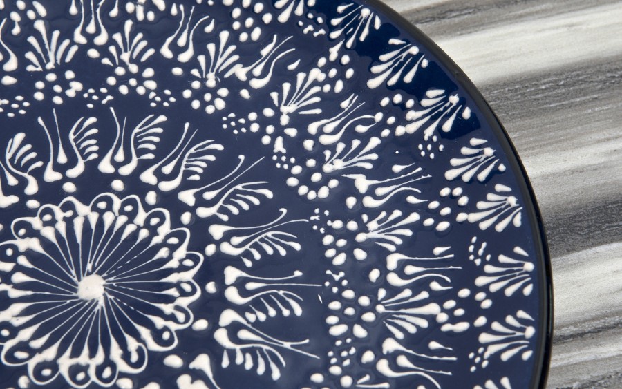 Talerz płytki obiadowy 25 cm ceramiczny Oriental Blue