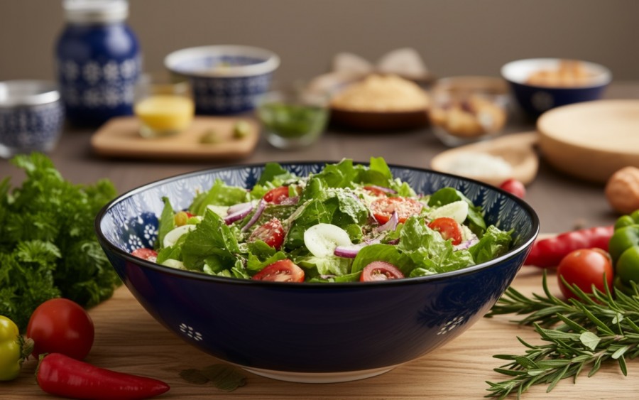 Salaterka ceramiczna 31 cm Oriental Blue