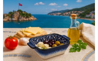 Salaterka ceramiczna z uchwytami 12,5 cm Oriental Blue