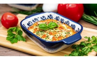 Salaterka ceramiczna z uchwytami 12,5 cm Oriental White Blue