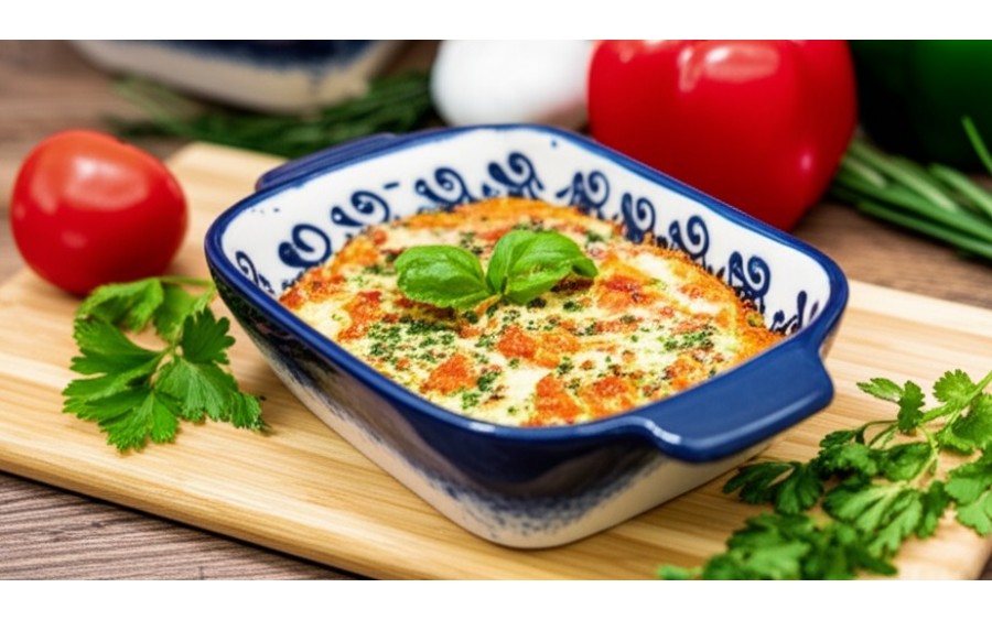 Salaterka ceramiczna z uchwytami 12,5 cm Oriental White Blue