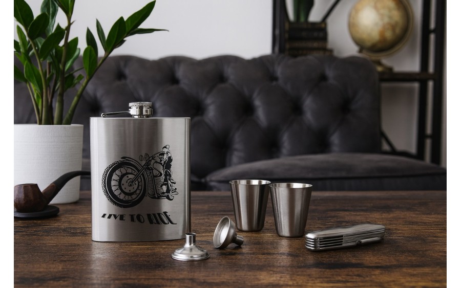 Piersiówka w zestawie KW8MR3 Live to Ride srebrna