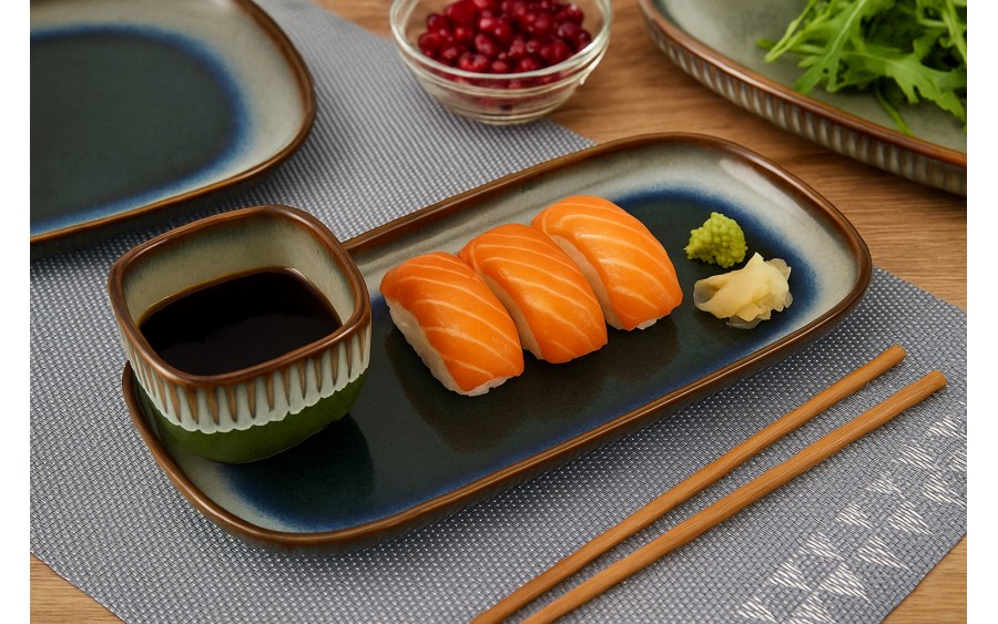 Półmisek prostokątny 19 cm Ombres Turquoise