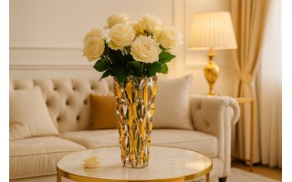 Wazon kryształowy 30,5 cm Samba Opera Gold