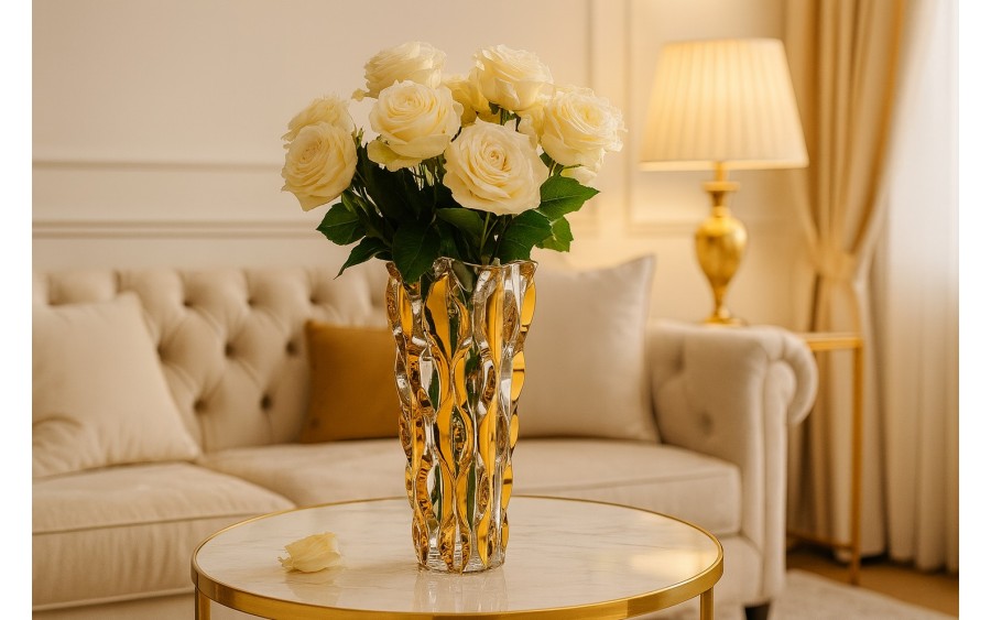 Wazon kryształowy 30,5 cm Samba Opera Gold