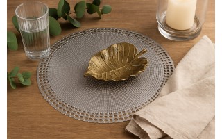 Mata dekoracyjna 38 cm Roma 60253 Srebrna