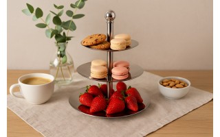 Patera 3 poziomowa metalowa 28cm