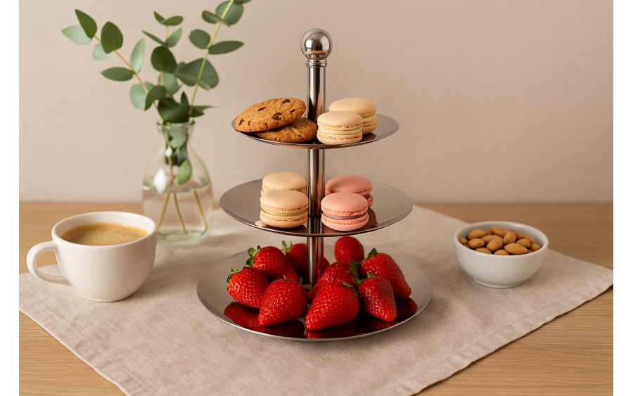 Patera 3 poziomowa metalowa 28cm