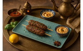 Talerz płytki prostokątny 24x13cm Marrakesz morski