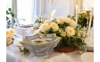 Kryształowa misa 29,5 cm Flamenco Pyramid&Gold