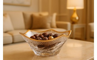 Kryształowa misa 29,5 cm Flamenco Pyramid&Gold