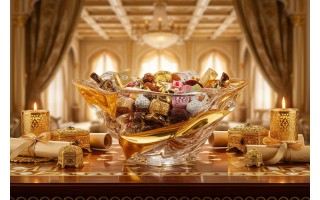 Misa kryształowa 29,5 cm Flamenco Belt Gold